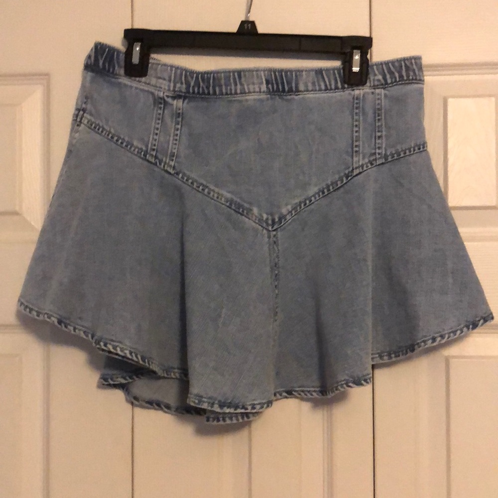 aerie Light Blue Denim Mini Skirt